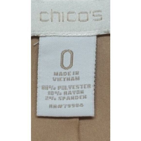 Chicos Beige Jacket Size 0 Small 2 Button Lined Long Sleeve Career - Picture 9 of 11
